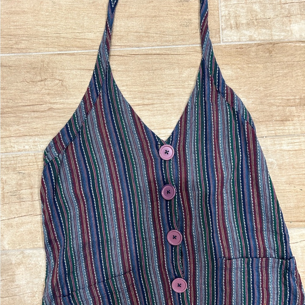 Patterned Button Down Romper